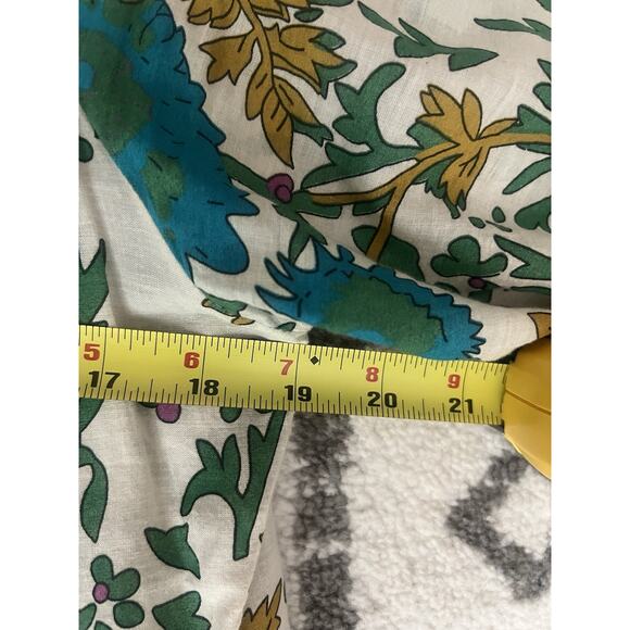 NATURAL LIFE Auguste Cream Green Border 100% Cotton Boho Maxi Dress Sz M - Picture 15 of 16